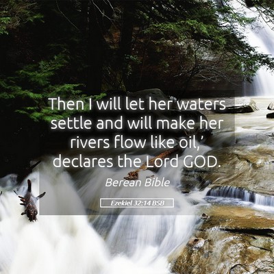 Picture 05 - Ezekiel 32:14 BSB - Then I will let her waters settle and will make - Bible Verse Picture