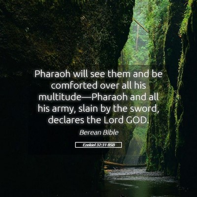Picture 05 - Ezekiel 32:31 BSB - Pharaoh will see them and be comforted over all - Bible Verse Picture