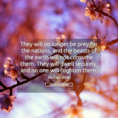 Picture 05 - Ezekiel 34:28 BSB - They will no longer be prey for the nations, and - Bible Verse Picture
