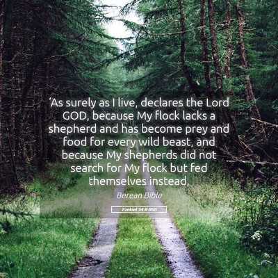 Picture 05 - Ezekiel 34:8 BSB - ‘As surely as I live, declares the Lord GOD, - Bible Verse Picture