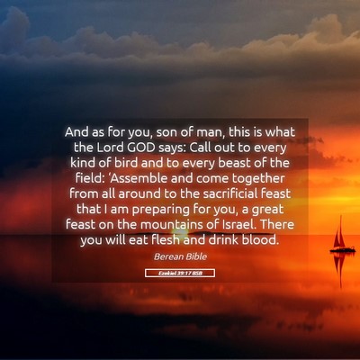 Picture 05 - Ezekiel 39:17 BSB - And as for you, son of man, this is what the Lord - Bible Verse Picture