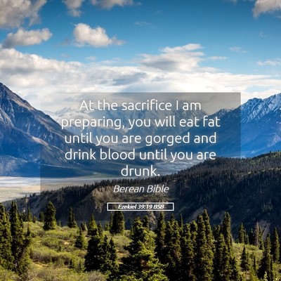 Picture 05 - Ezekiel 39:19 BSB - At the sacrifice I am preparing, you will eat fat - Bible Verse Picture