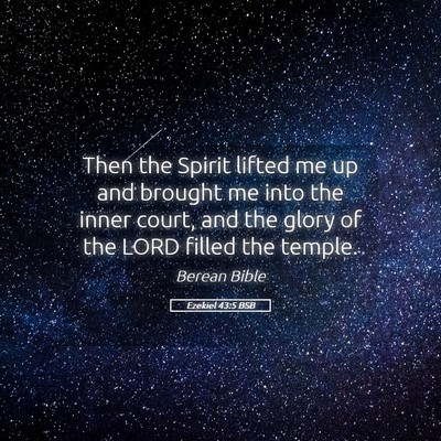Picture 05 - Ezekiel 43:5 BSB - Then the Spirit lifted me up and brought me into - Bible Verse Picture