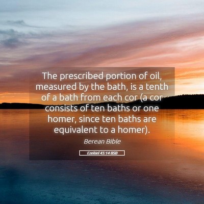 Picture 05 - Ezekiel 45:14 BSB - The prescribed portion of oil, measured by the - Bible Verse Picture
