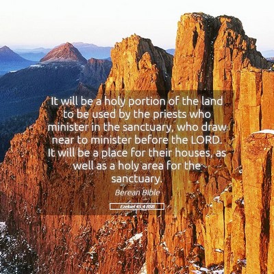 Picture 05 - Ezekiel 45:4 BSB - It will be a holy portion of the land to be used - Bible Verse Picture