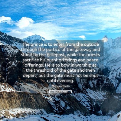 Picture 05 - Ezekiel 46:2 BSB - The prince is to enter from the outside through - Bible Verse Picture