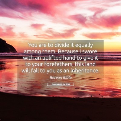 Picture 05 - Ezekiel 47:14 BSB - You are to divide it equally among them. Because - Bible Verse Picture