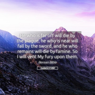 Picture 05 - Ezekiel 6:12 BSB - He who is far off will die by the plague, he who - Bible Verse Picture