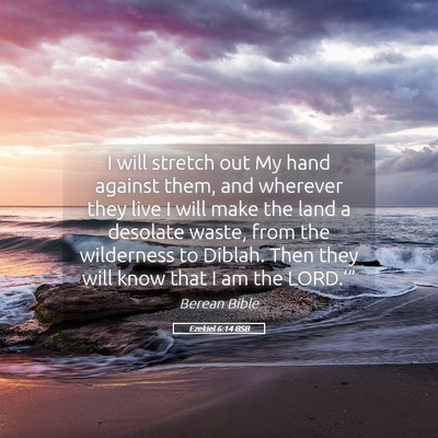 Picture 05 - Ezekiel 6:14 BSB - I will stretch out My hand against them, and - Bible Verse Picture