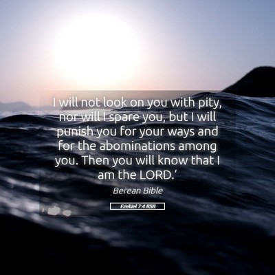 Picture 05 - Ezekiel 7:4 BSB - I will not look on you with pity, nor will I - Bible Verse Picture