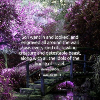Picture 05 - Ezekiel 8:10 BSB - So I went in and looked, and engraved all around - Bible Verse Picture