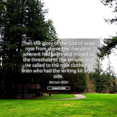 Picture 05 - Ezekiel 9:3 BSB - Then the glory of the God of Israel rose from - Bible Verse Picture