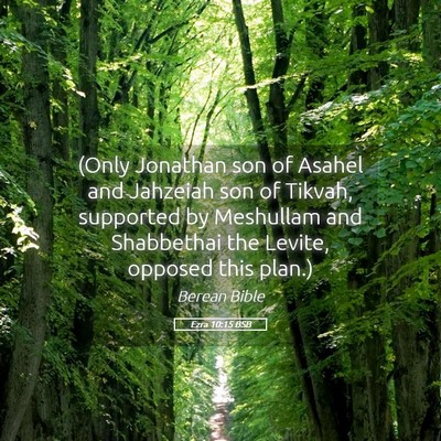 Picture 05 - Ezra 10:15 BSB - (Only Jonathan son of Asahel and Jahzeiah son of - Bible Verse Picture