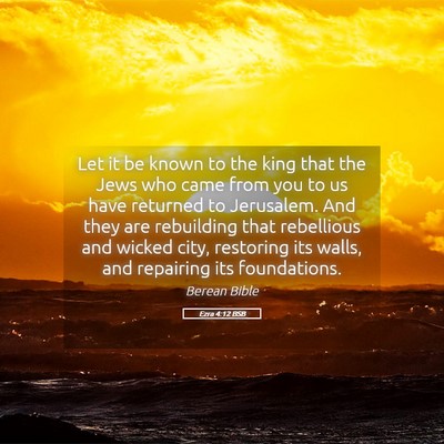 Picture 05 - Ezra 4:12 BSB - Let it be known to the king that the Jews who - Bible Verse Picture