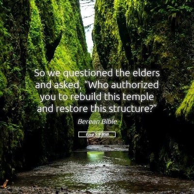 Picture 05 - Ezra 5:9 BSB - So we questioned the elders and asked, “Who - Bible Verse Picture