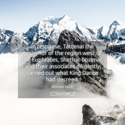 Picture 05 - Ezra 6:13 BSB - In response, Tattenai the governor of the region - Bible Verse Picture