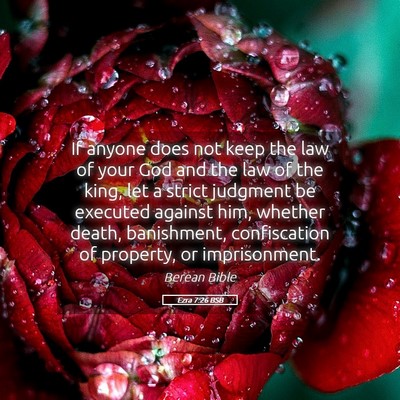 Picture 05 - Ezra 7:26 BSB - If anyone does not keep the law of your God and - Bible Verse Picture