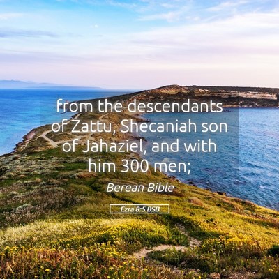 Picture 05 - Ezra 8:5 BSB - from the descendants of Zattu, Shecaniah son of - Bible Verse Picture