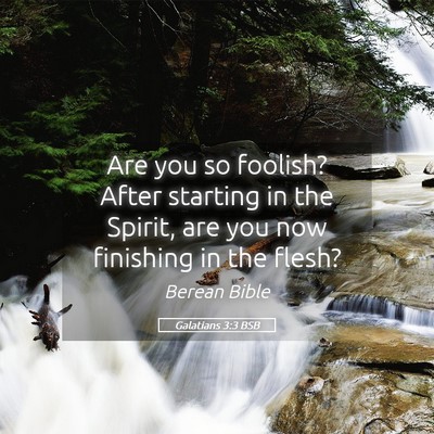 Picture 05 - Galatians 3:3 BSB - Are you so foolish? After starting in the Spirit, - Bible Verse Picture