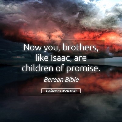 Picture 05 - Galatians 4:28 BSB - Now you, brothers, like Isaac, are children of - Bible Verse Picture