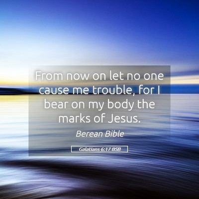 Picture 05 - Galatians 6:17 BSB - From now on let no one cause me trouble, for I - Bible Verse Picture