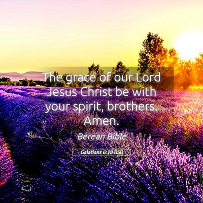 Picture 05 - Galatians 6:18 BSB - The grace of our Lord Jesus Christ be with your - Bible Verse Picture