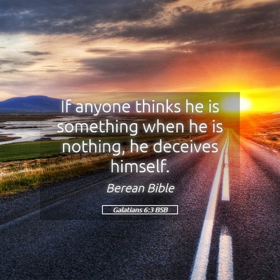 Picture 05 - Galatians 6:3 BSB - If anyone thinks he is something when he is - Bible Verse Picture