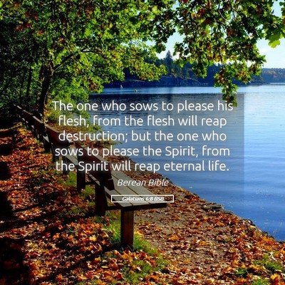 Picture 05 - Galatians 6:8 BSB - The one who sows to please his flesh, from the - Bible Verse Picture