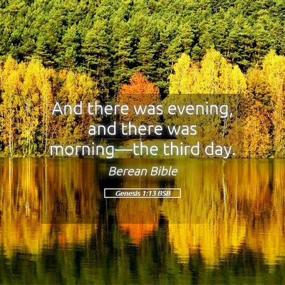 Picture 05 - Genesis 1:13 BSB - And there was evening, and there was - Bible Verse Picture