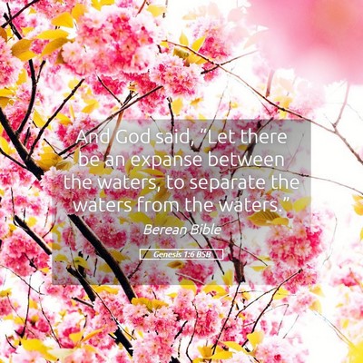 Picture 05 - Genesis 1:6 BSB - And God said, “Let there be an expanse between - Bible Verse Picture