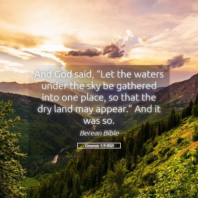 Picture 05 - Genesis 1:9 BSB - And God said, “Let the waters under the sky be - Bible Verse Picture