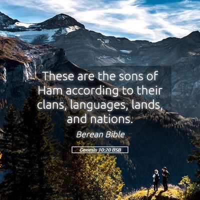Picture 05 - Genesis 10:20 BSB - These are the sons of Ham according to their - Bible Verse Picture