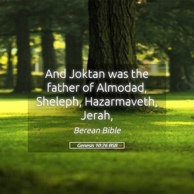Picture 05 - Genesis 10:26 BSB - And Joktan was the father of Almodad, Sheleph, - Bible Verse Picture