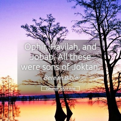 Picture 05 - Genesis 10:29 BSB - Ophir, Havilah, and Jobab. All these were sons of - Bible Verse Picture