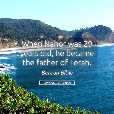 Picture 05 - Genesis 11:24 BSB - When Nahor was 29 years old, he became the father - Bible Verse Picture