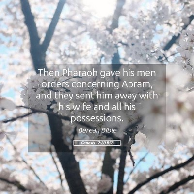 Picture 05 - Genesis 12:20 BSB - Then Pharaoh gave his men orders concerning - Bible Verse Picture