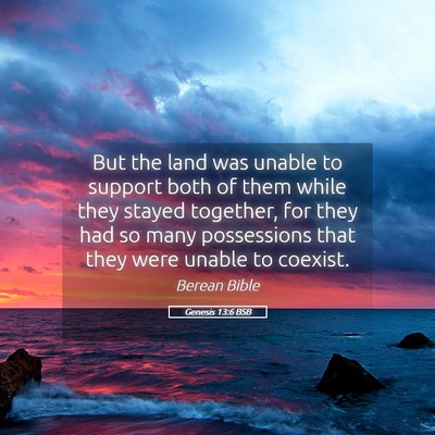 Picture 05 - Genesis 13:6 BSB - But the land was unable to support both of them - Bible Verse Picture