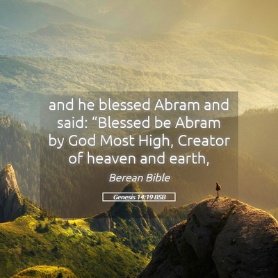 Picture 05 - Genesis 14:19 BSB - and he blessed Abram and said: “Blessed be - Bible Verse Picture