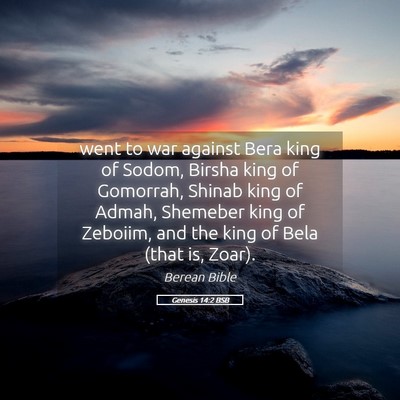 Picture 05 - Genesis 14:2 BSB - went to war against Bera king of Sodom, Birsha - Bible Verse Picture