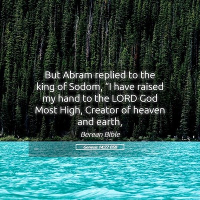 Picture 05 - Genesis 14:22 BSB - But Abram replied to the king of Sodom, “I have - Bible Verse Picture