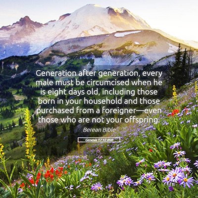 Picture 05 - Genesis 17:12 BSB - Generation after generation, every male must be - Bible Verse Picture