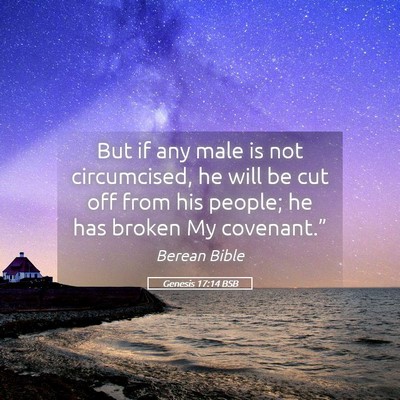 Picture 05 - Genesis 17:14 BSB - But if any male is not circumcised, he will be - Bible Verse Picture