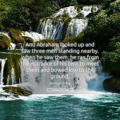 Picture 05 - Genesis 18:2 BSB - And Abraham looked up and saw three men standing - Bible Verse Picture