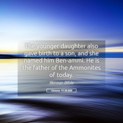 Picture 05 - Genesis 19:38 BSB - The younger daughter also gave birth to a son, - Bible Verse Picture