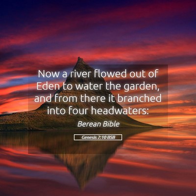 Picture 05 - Genesis 2:10 BSB - Now a river flowed out of Eden to water the - Bible Verse Picture