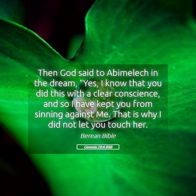 Picture 05 - Genesis 20:6 BSB - Then God said to Abimelech in the dream, “Yes, - Bible Verse Picture