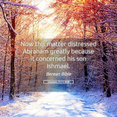 Picture 05 - Genesis 21:11 BSB - Now this matter distressed Abraham greatly - Bible Verse Picture
