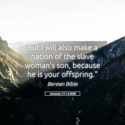 Picture 05 - Genesis 21:13 BSB - But I will also make a nation of the slave - Bible Verse Picture