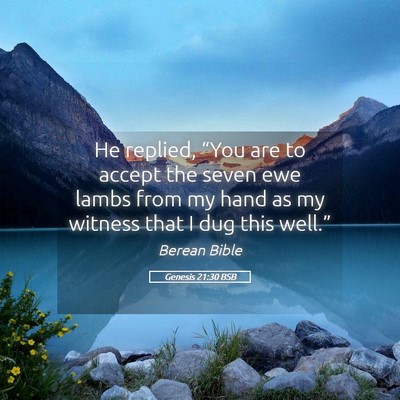Picture 05 - Genesis 21:30 BSB - He replied, “You are to accept the seven ewe - Bible Verse Picture