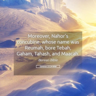 Picture 05 - Genesis 22:24 BSB - Moreover, Nahor’s concubine, whose name was - Bible Verse Picture